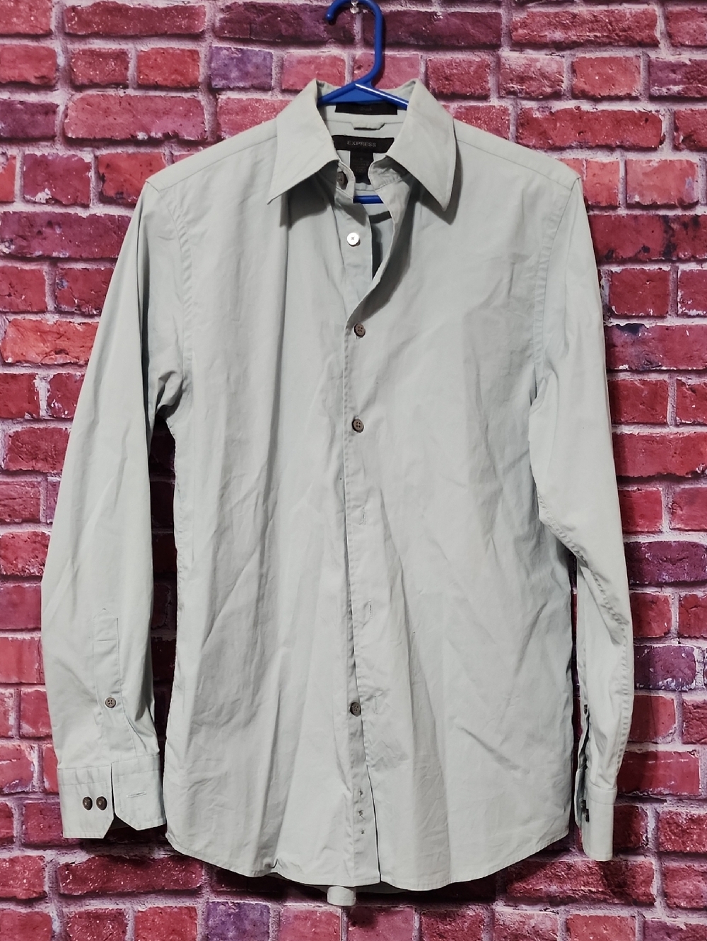 Express Men's Light Blue Long Sleeve Button Down Dress Shirt Size S